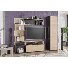 Стенка Мебель-Сервис Феррара-темная с пеналом дсп венге Орехов