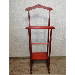 Напольная стойка для одежды Сигма двойные плечики-вешалка деревянные в цвете яблоня Ровно