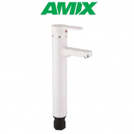 Змішувач для умивальника із термопластику AMIX Raul-001-A White HIGH (без підводки), Білий
