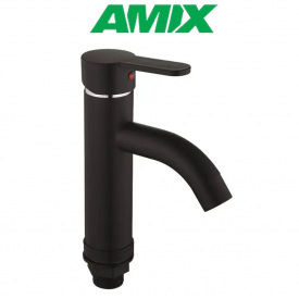 Змішувач для умивальника з термопластику AMIX Raul-001-B Black (без підводки), Чорний