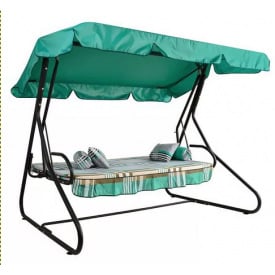 Садовая качеля-диванчик Графиня с тентом трехместная