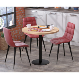 Стол обеденный BS-450 Loft-Design круглый D-80 см дуб-борас