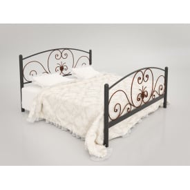 Металева двоспальне ліжко Німфея Тенеро 140х200 см чорна класична