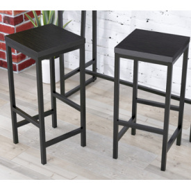 Барный табурет BS-1 Loft-Design металлический каркас твердая сидушка венге черный