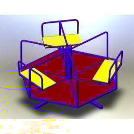 Детская уличная карусель Dali шестиместная металлическая синяя