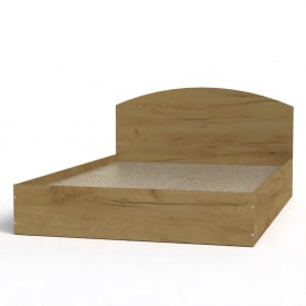 Двуспальная кровать Компанит-140 с изголовьем дсп дуб-крафт-золотой