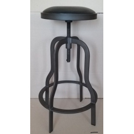 Високий табурет барний Індастріал гвинтовий регульований 67-89 см з м'яким сидінням