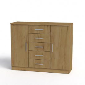 Комод 5+2 Компанит 1110x891x390 мм дсп дуб-крафт