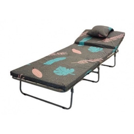 Раскладушка М-60 с матрасом 6 см 187х75 см с подушечкой цветная