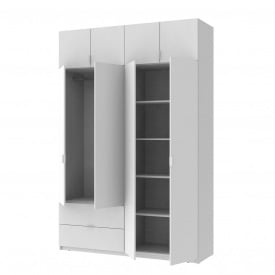 Розпашна шафа для одягу Лукас Doros 180х50х240 см чотири-дверна дсп біла