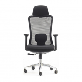 Офісне крісло Декарт Richman сітчасте чорне з підголівником