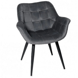 Стілець ELEGANTE чорний каркас/сірий