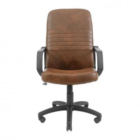 Комп'ютерне крісло офісне Richman Prius кожзам світло-коричневий на коліщатках пластик