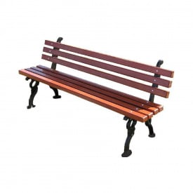Лавка садово-паркова Ретро 180 см дерев'яна на чавунних ніжках