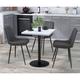 Стол квадратный BS-450 Loft-Design 60х60 см с опорой ножкой в цвете столешницы белая-альба