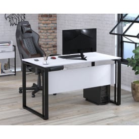 Письменный стол Loft-Design G-135-16 белый с царгой столешница 1350х700 мм