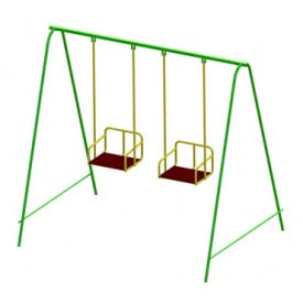 Детские качели двойные Dali №708 для улицы металлические зеленые