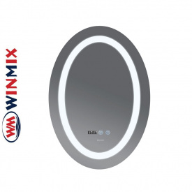 Дзеркало для ванної кімнати Winmix PLAIN MV02-60x80 (з LED-підсвічуванням, годинник, антизапотівання)