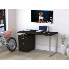 Комп'ютерно-письмовий стіл Loft-design L-27-MAX 135х65х75 см ніжки-металеві хром c тумбою венге