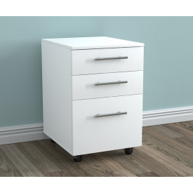 Офісна тумба мобільна Loft-Design L-420 три висувних скриньки Білий