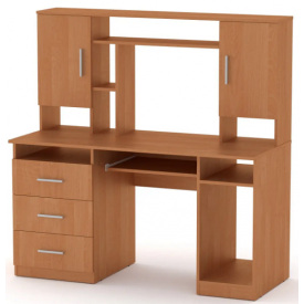 Компьютерный стол Компанит Менеджер 1400х598х756 мм с полками дсп ольха