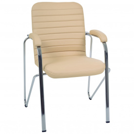 Крісло Rumba AMF на ніжках хром шкіряний бежевий