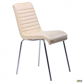М'який стілець AMF Рандеву метал-хром кожзам-мадрас ваніль