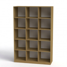 Книжный шкаф открытый КШ-3 Компанит 1950х1300х448 мм дсп дуб-крафт-золотой