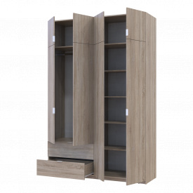 Розпашна шафа для одягу Лукас Doros 160х50х240 см чотири-дверна дсп дуб-сонома