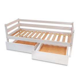 Дитяче ліжко з ящиками Babyson1 біле 80x190 см дерев'яне