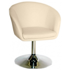 Кресло Мурат бежевое на хром опоре для парикмахерских кафе