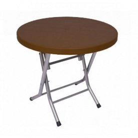 Раскладной стол Бари-Q круглый 80 см пластик коричневый