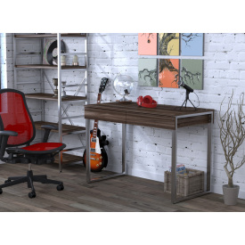 Стол письменный L-11 Loft-Design 1100х550х750 мм хром орех-модена