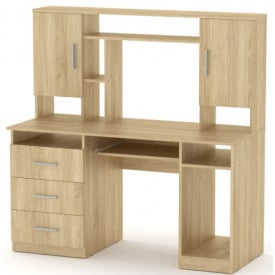 Компьютерный стол Компанит Менеджер 1400х598х756 мм с полками дсп дуб-сонома