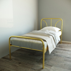 Кровать Tobi Sho RELAX-1 односпальная металлическая для дачи, гостиниц 200X90 Золотой Ужгород