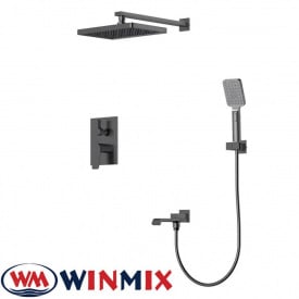 Вбудована душова система для ванни з коротким носом Winmix Premium Dali inner box Graphite (Chr-009), Польща