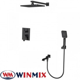 Вбудована душова система для ванни з коротким носом Winmix Premium Dali inner box Black (Chr-009), Польща