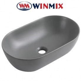 Раковина (умивальник) накладна Winmix Premium ELLIPSE-0109 500*300*140mm GRAY (графіт)