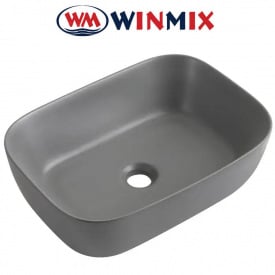 Раковина (умивальник) накладна Winmix Premium DIVERSE-0116 GRAY 455*330*135mm (графіт)