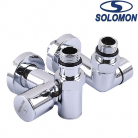 Набор Кран вентильний кутовий з американкою Solomon LUX 1/2″ CHROM 7777 TEN 1/2 2шт, Польща (на замовлення)