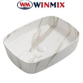 Раковина (умивальник) накладна Winmix Premium BEVEL-0102 MARBLE 495*370*135mm (мармур)