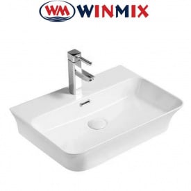 Раковина (умивальник) накладна Winmix Premium Bevel-0202 з переливом 560*415*125mm (біла)