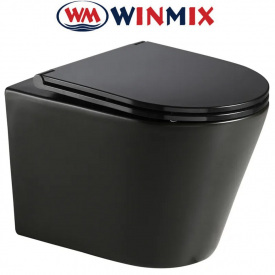 Унітаз підвісний Winmix Premium BEVEL 0301-T3 BLACK 515*355*365mm, система змиву TORNADO 3.0