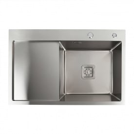 Кухонна мийка Platinex Handmade 78*50B R (з сифоном та кріпленням), Нержавіюча сталь