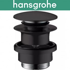 Донний клапан Hansgrohe (art 50100670) для раковини Push-Open, Чорний мат