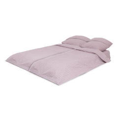 Комплект постільної білизни Деметра-17 (сімейний, бязь gold lux, наволочки: 50х70 см 2 шт та 70х70 см 2 шт, клітинка, пудра) IMI Надвірна