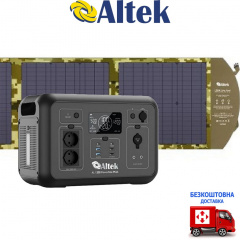 Комплект зарядна станція Altek PowerBox AL1200 Plus + панель розкладна 120W ALT-120, хакі Вознесенськ
