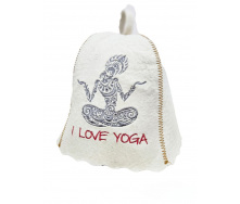 Банная шапка Luxyart One Size I Love Yoga натуральный войлок Белый (LA-861)