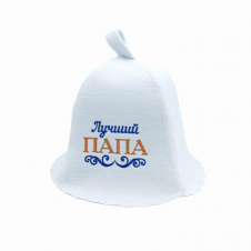 Банная шапка Luxyart Лучший папа One Size белый LA-888