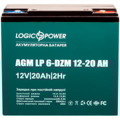 Тяговая аккумуляторная батарея AGM LogicPower LP 6-DZM-20 12V 20Ah Сумы